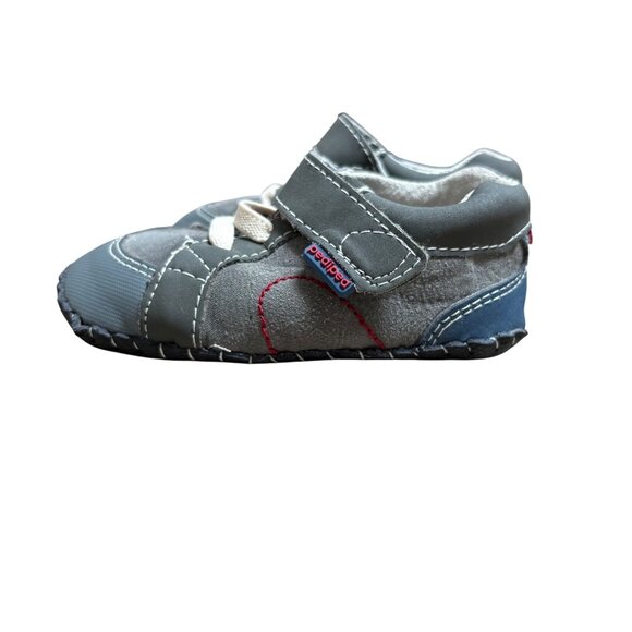 Pediped Baby Boy Gray Soft Sole Shoes Size 18-24 Months Leather - Picture 1 of 6